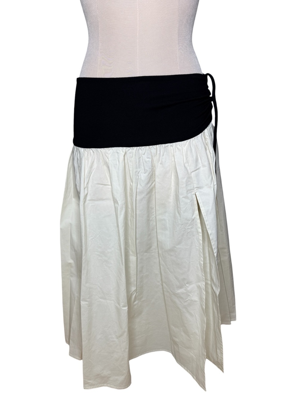 × Anja Dujaković Mac Midi Skirt in Black & Ivory